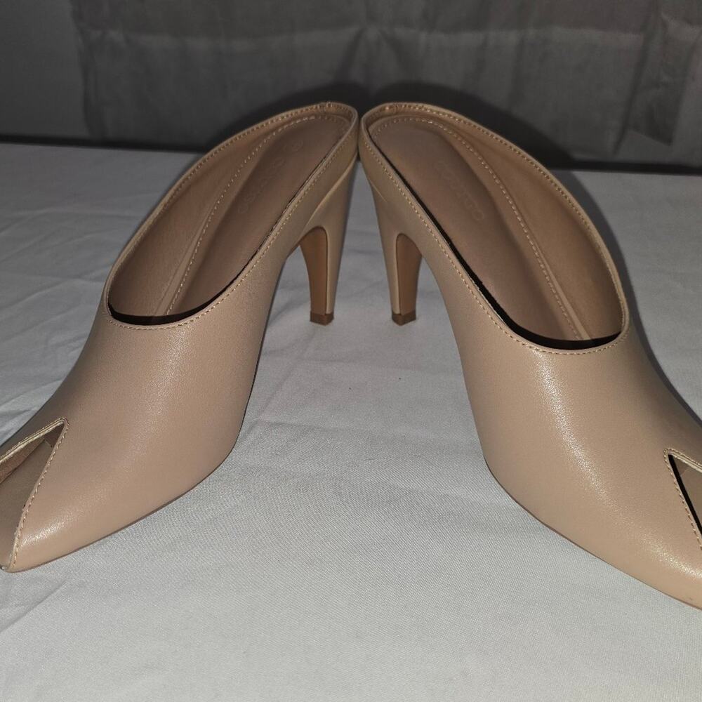 Womens Kitten Heels Mules Open Peep Toe Slide Sandals Slip On Summer Dress Shoes